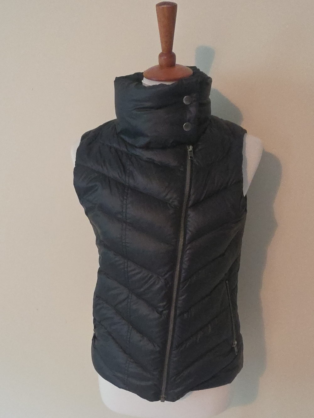Patagonia Black Quilted Puffer Vest with High Collar